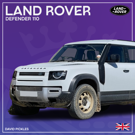 Land Rover Defender 110, showcasing a modern design and rugged off-road features.