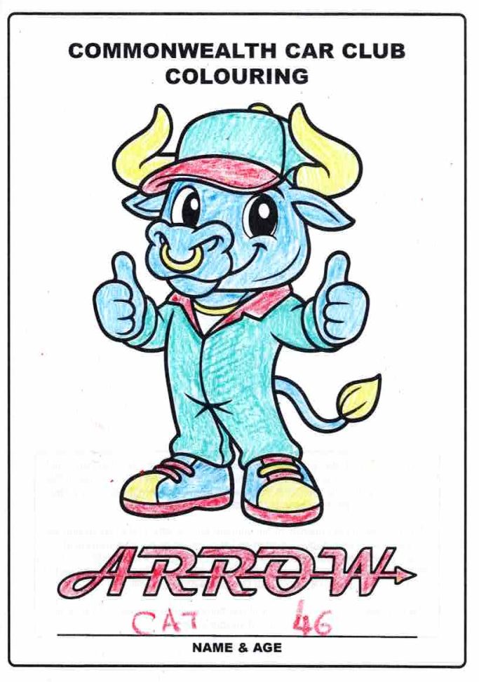 A cartoon bull mascot named Arrow, wearing a cap and thumbs up.